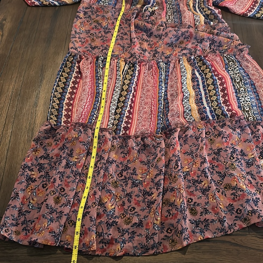 Anthropologie Fig and Flower Sheer Layered Print Over Dress - Picture 8 of 10